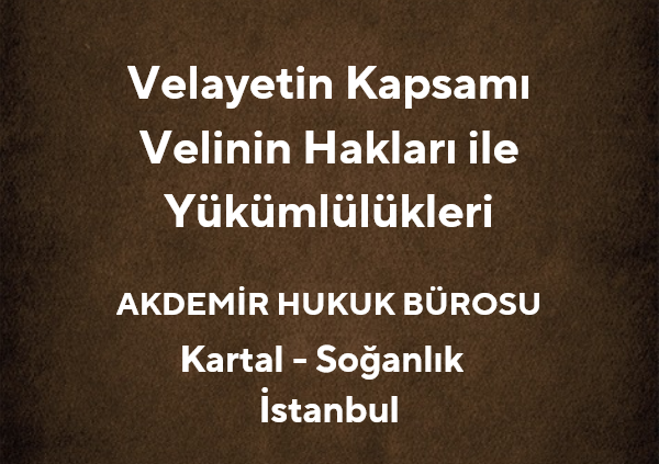 Velayetin Kapsamı ve Velinin Hakları ile Yükümlülükleri | Kartal Avukat